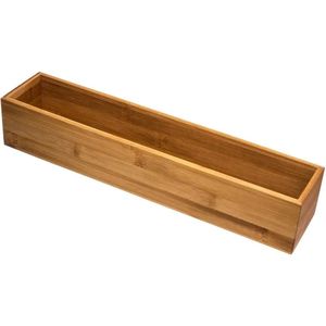 Set van 2x stuks bestekbakken/keuken organizers 1-vaks Tidy Smart bamboe 38 x 8 x 7 cm