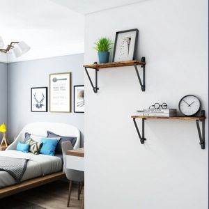 iBella Living - Set van 2 boekenplanken - Industriële zwevende wandplank