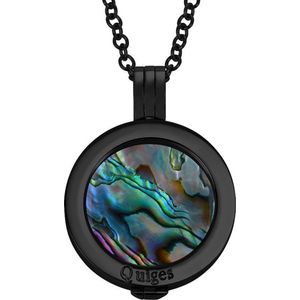 Quiges - RVS 25mm Munthouder Zwart met Ketting en Munt - EPRHZ2395