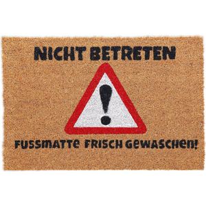 Relaxdays Deurmat 'nicht betreten' - kokosmat met Duitse tekst - 40 x 60 cm - antislip