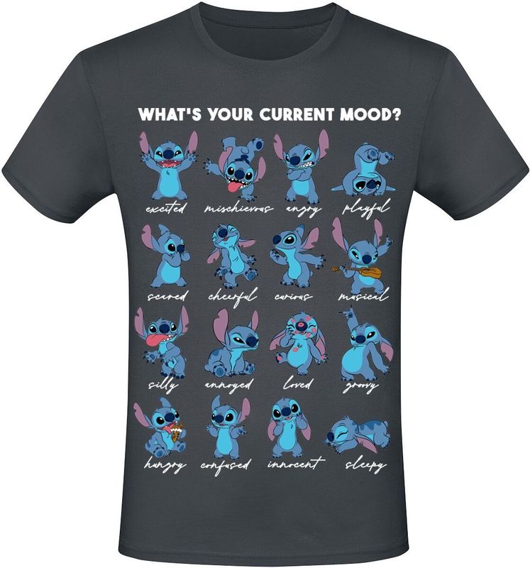 Lilo & Stitch - What's Your Current Mood? - T-shirt - Grijs