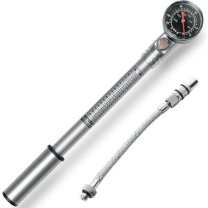 Demper pomp - luchtpomp voor AV-ventielen - precisie manometer - drukafvoerschroef - T-greep - afdichtingssysteem - max. druk: 22 bar/315 psi