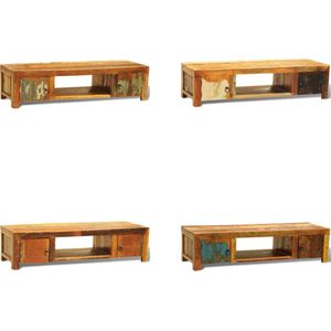 vidaXL Tv-meubel met 2 deuren vintage stijl gerecycled hout - Televisiekast - Televisiekasten - Televisiemeubel - Televisiemeubels