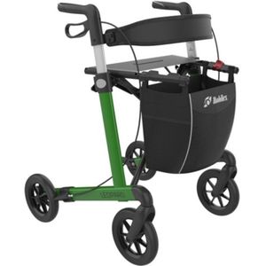 Mobilex Leopard - Lichtgewicht rollator - Comfort banden - Zithoogte 62 cm - Opvouwbaar - Inclusief tas, rugband en stokhouder - Groen