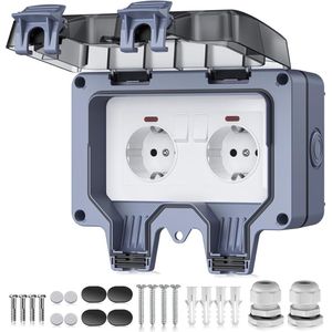 Lexium Buitenstopcontact - Buitenstopcontacten waterdicht - Tuinstopcontact - Contactdoos voor buiten