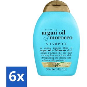 6 x OGX - Renewing Moroccan Argan Oil - Shampoo - Voor Vrouwen - 385 ml - Argan Olie Shampoo - Haarverzorging - Droog Haar - Beschadigd Haar - Vochtbalans