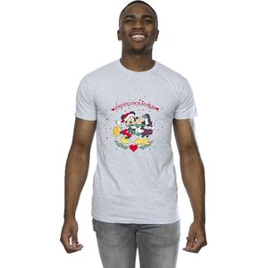 Disney Heren Mickey Mouse Mickey Minnie Kerstmis T-Shirt