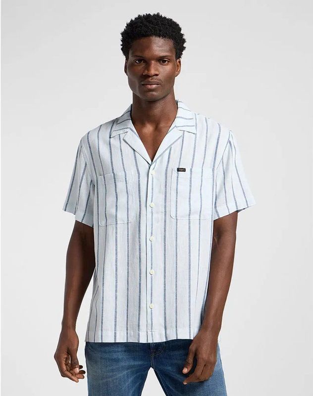 Lee Camp 2 Pocket Relaxed Fit Overhemd Met Korte Mouwen Wit M Man