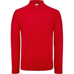 Men's Long Sleeve Polo 'ID.001' Rood B&C Collectie maat 3XL