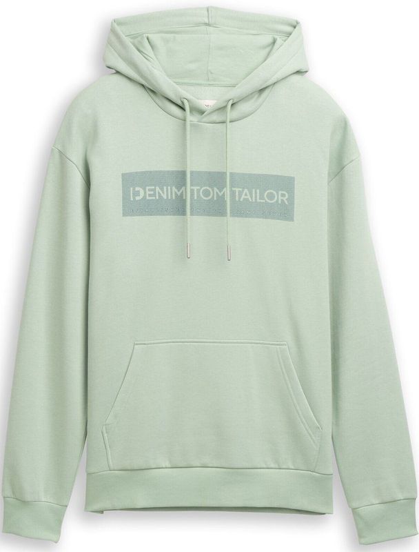 TOM TAILOR DENIM - Sweatshirt - Petrol - Capuchon met Trekkoord
