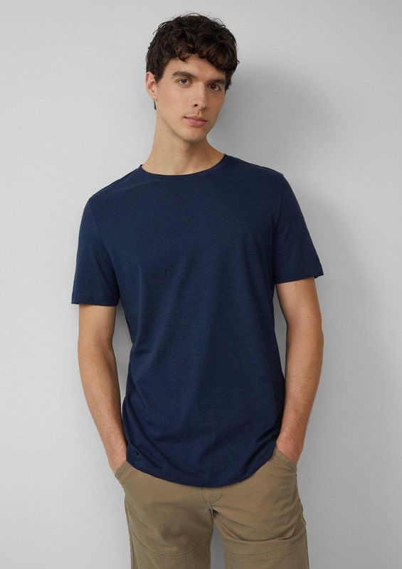 T-shirt - Katoen-Linnenmix - Normale Pasvorm - Ronde Hals