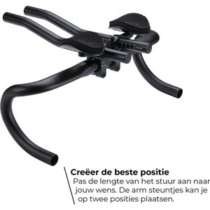 BBB Cycling AeroLight Race Ligstuur - Verstelbaar - Lichtgewicht - Opzetstuur met Armsteun - Zwart - 25.4-31.8mm - BHB-58