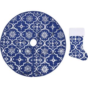 vidaXL-Kerstboomrok-luxe-met-sok-122-cm-stof-blauw