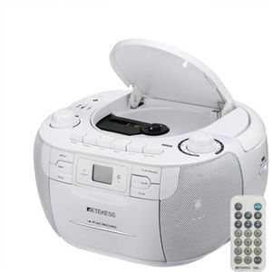 Draagbare CD-speler met Boombox Stereo en Cassette Recorder - Met USB, TF, Hoofdtelefoon en Afstandsbediening