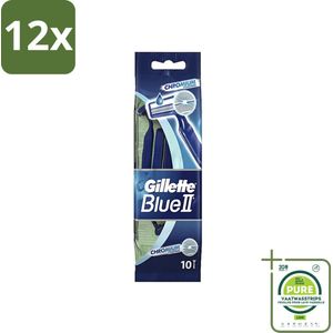 Gillette - Blue 2 - Wegwerpscheermesjes - Chromium Coating - 10 Scheermesjes - Voordeelverpakking - 12 stuks - Wegwerpscheermesjes - Scheermesjes