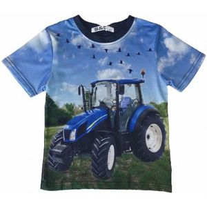 S&C Tractor T-shirt H115 - Blauw - New Holland - Maat 86/92