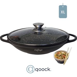 CF Cooking© | XL Luxe Wok | Black Line Edition | Inclusief deksel | 36Ø | Inductie | DW36