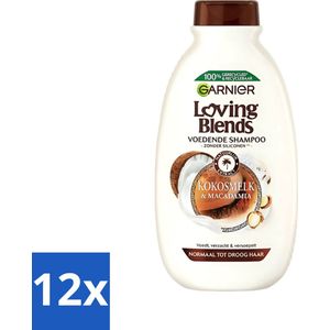 Garnier - Loving Blends - Shampoo - Kokosmelk & Macadamia - Normaal tot Droog Haar - 300 ml - Voordeelverpakking - 12 stuks