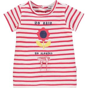 Noppies Meisjes Bloemen Jurk met korte mouwen en strepen Roseland - Bright Red - Maat 56