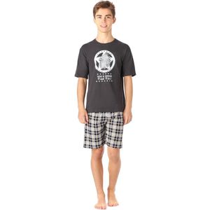 Timone – Jongenspyjama – Katoenen - Set Tweedelig – Pyjama – Huispak – GraphiteSquared6 - 164 - TI-TI30-113-PJ