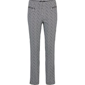 Robell Damesbroek Zwart/wit Blokruit Motief - EU52