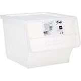5Five Stapelbare opbergbox deksel voorzijde - Transparant - Stapelbaar - Large - 34 liter