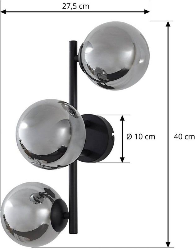 Lindby - Orbelia - Wandlamp - Zwart - Dimbaar - Modern