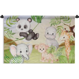 Wandkleed - Wanddoek - Jungledieren - Kinderen - Panda - 150x100 cm - Wandtapijt
