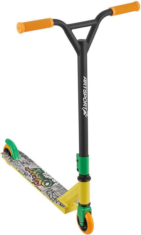 Stuntstep - Street Life - Zwart - Geel - Aluminium en Staal