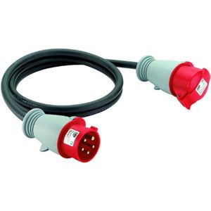 Adapter Tetrapolair - 3P+T Verlengstekker - 2M H07RN-F 4G2.5 - IP44 - 16A-415V - Geel - Industriële Verlengkabel - Voor Zwaar Gebruik
