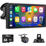 Olvy - Carplay Scherm PRO - Navigatiesysteem Auto - 10.26 Inch - Draadloos - Inclusief Achteruitrijcamera