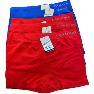 Dames Hoge Boxershort - Naadloos - Microfiber 6 pack S/M 36-40 rood - blauw