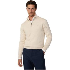 Hackett Hm703317 Half Rits Trui Beige L Man