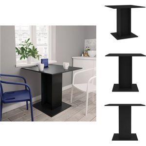 vidaXL Eetkamertafel - zwart - spaanplaat - 80 x 80 x 75 cm - stabiel en duurzaam - Tafel