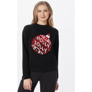 Foute Kersttrui / Sweater Dames - Kerstbal | Zwart & Rood | Maat S
