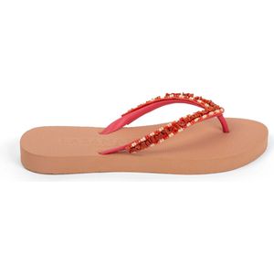 Lazamani - Palma Beach Dames Slippers Coral - Maat 35/36