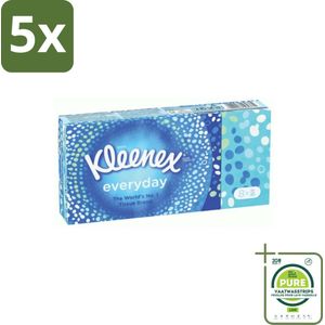 5 x Kleenex - Zakdoekjes - Everyday - 8 Pakjes Zakdoekjes - Grootverpakking - Zakdoekjes - Tissues - Schoonmaak - Reiniging - Vlekken Verwijderen
