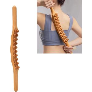 20 Afgeronde Kralen Houten Body Gua Sha Massagestang voor Rugbuikschouder Spierontspannend