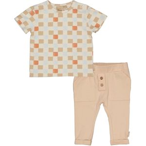Quapi Jongens baby set T-Shirt en Broek Gio Sand maat 74