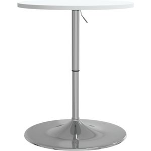 VidaXL Bartafel - Hout & Chroom - Wit - 60x90 cm Bartafel - Salontafel - Keukenbar - Eetkamerstoel - Wit Meubilair