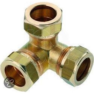 Plieger Messing Knel Hoek T-stuk - 15 x 15 x 15 mm 1 st - Gastec / Kiwa