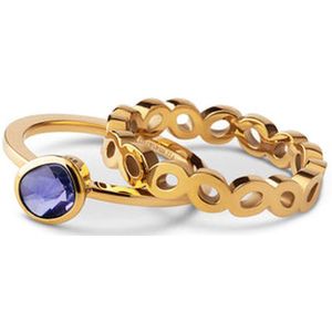 Melano Friends & Twisted Lavender Cloud Ringen Set - Goudkleurig - Dames - Maat 64