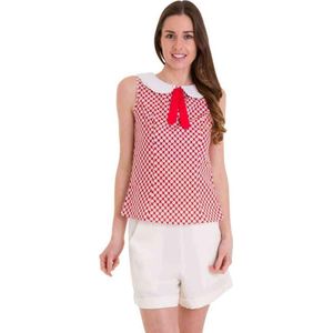 Dancing Days Mouwloze top -XS- DITSY DAISY Rood
