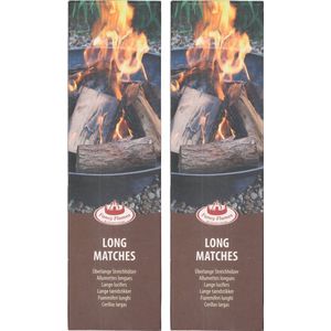 Fancy Flames BBQ/Barbecue lucifers - 90x - lange lucifers - 28 cm