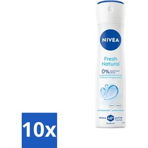 10 x Nivea - Deodorant Spray - Fresh Natural - 48 Uur Lang Werkend - 150 ml - Avocado-olie - Gevoelige Huid - Deodorant Spray