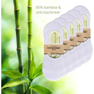 green-goose® Bamboe Dames Footies | 5 Paar | Wit | Anti zweet | 35-42 | Ecologisch en Duurzaam