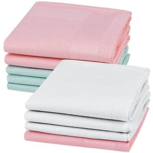 Ibenzoa® Set van 9 Traditionele Stoffen Zakdoeken voor Heren en Dames, Herbruikbaar en Elegant