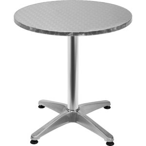 Casaria Statafel 2in1 – Aluminium Verstelbaar - Rond Ø 60 cm Zilver