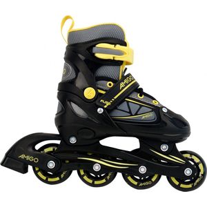 AMIGO Fuse Inlineskates - Skeelers voor jongens en meisjes - Zwart/Geel - Maat 30-33