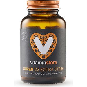 Vitaminstore - Super D3 Extra Sterk 75 mcg vitamine D - 120 softgels
